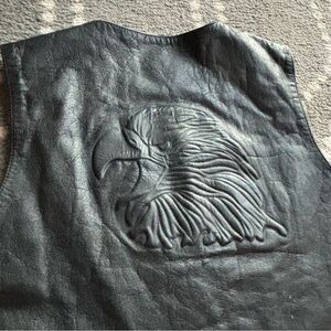 Wilson’s Leather - Eagle Embossed Leather Biker Vest - Men’s XL